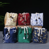 Kínai teaszertartási kiegészítők Hordozható utazó teáskészlet Tárolótáska Tea csésze teáskanna tárolótáska Otthoni teáskészlet csomagtartó zseb LC656