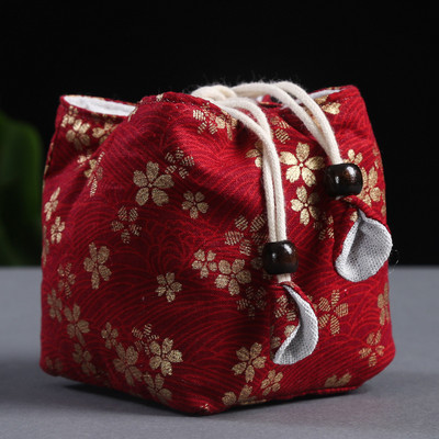 Kínai teaszertartási kiegészítők Hordozható utazó teáskészlet Tárolótáska Tea csésze teáskanna tárolótáska Otthoni teáskészlet csomagtartó zseb LC656