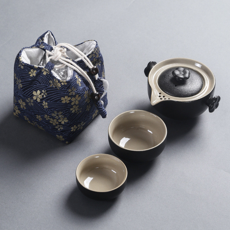 Kínai teaszertartási kiegészítők Hordozható utazó teáskészlet Tárolótáska Tea csésze teáskanna tárolótáska Otthoni teáskészlet csomagtartó zseb LC656