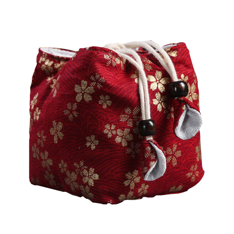 Kínai teaszertartási kiegészítők Hordozható utazó teáskészlet Tárolótáska Tea csésze teáskanna tárolótáska Otthoni teáskészlet csomagtartó zseb LC656