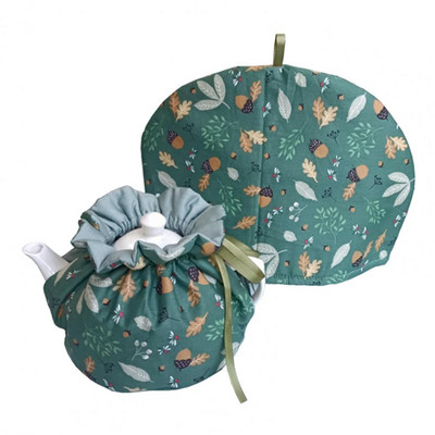 edényhuzat puha szövet kopásálló porálló, finom mintás többcélú újrafelhasználható szigetelt tea hangulatos edény porvédő