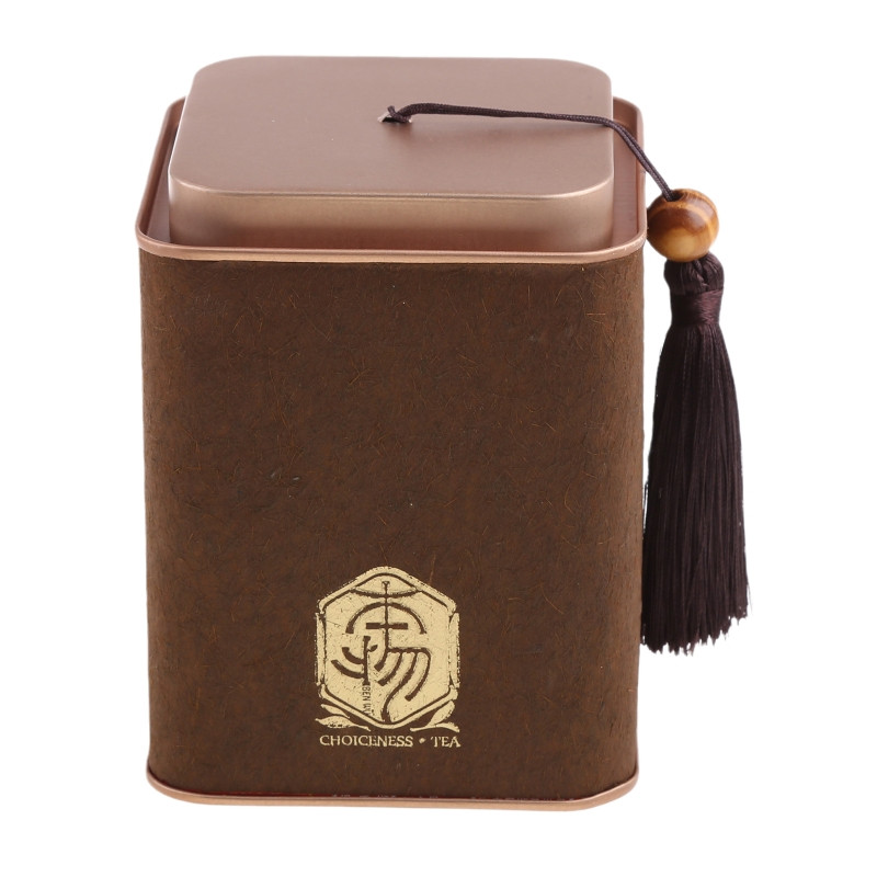 Metāla skārda kastīte Kvadrātveida tējas trauka burka ar pušķu vāku Zaļās tējas uzglabāšanas kaste kafijas garšaugiem konfektēm, cukuram garšvielām, uzkodām.