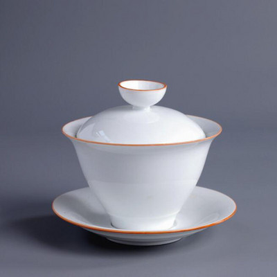 Liela izmēra porcelāns Sancai Gaiwan ķīniešu stila Respect Kungfu tējas krūze infuser tējas bļoda dzeršanas piederumi 180 ml