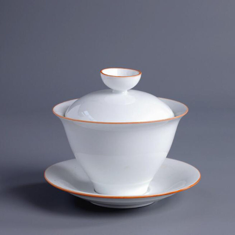 Liela izmēra porcelāns Sancai Gaiwan ķīniešu stila Respect Kungfu tējas krūze infuser tējas bļoda dzeršanas piederumi 180 ml