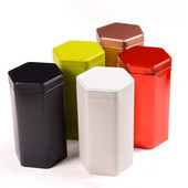 Tējas skārdene Radoša sešstūra skārda skārda matēta iepakojuma skārda skārdene Universāla melnā tēja Pu'er Maza zaļa mandarīna skārdene