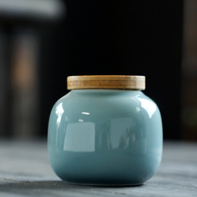 Kūrybingas spalvingas keraminis arbatos dėklas su mediniu dangteliu, porcelianiniai smulkūs daiktai, papuošalai, saldainių laikymo indelis virtuvės laikymo indas