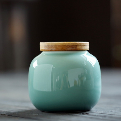 Kūrybingas spalvingas keraminis arbatos dėklas su mediniu dangteliu, porcelianiniai smulkūs daiktai, papuošalai, saldainių laikymo indelis virtuvės laikymo indas