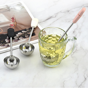 Мрежест инфузер за чай Цедка за чай за многократна употреба Чайник за изтичане на чай от неръждаема стомана Филтър за подправки от чаени листа Съдове за напитки Кухненски аксесоари