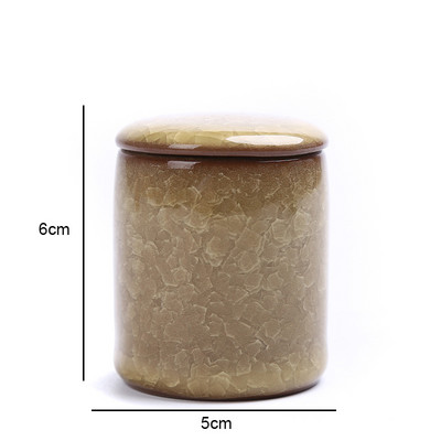 Mini jégrepedt mázas kerámia edény gyógyszeres edény teáskanna illatpor kenőcs edény lezárt tárolóedény dohányzóasztal dekoráció