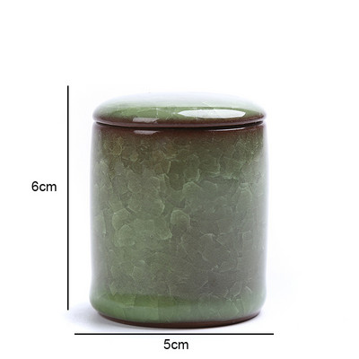 Mini jégrepedt mázas kerámia edény gyógyszeres edény teáskanna illatpor kenőcs edény lezárt tárolóedény dohányzóasztal dekoráció