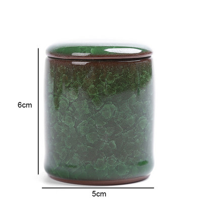 Mini jégrepedt mázas kerámia edény gyógyszeres edény teáskanna illatpor kenőcs edény lezárt tárolóedény dohányzóasztal dekoráció