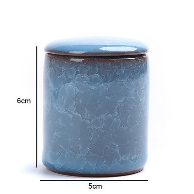 Mini jégrepedt mázas kerámia edény gyógyszeres edény teáskanna illatpor kenőcs edény lezárt tárolóedény dohányzóasztal dekoráció