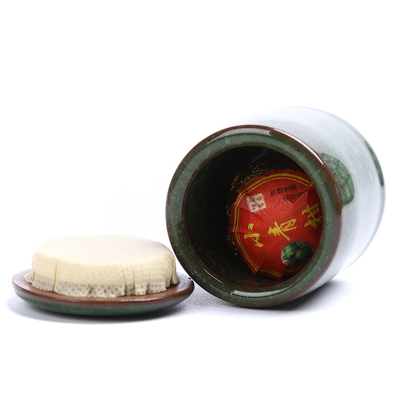 Mini jégrepedt mázas kerámia edény gyógyszeres edény teáskanna illatpor kenőcs edény lezárt tárolóedény dohányzóasztal dekoráció