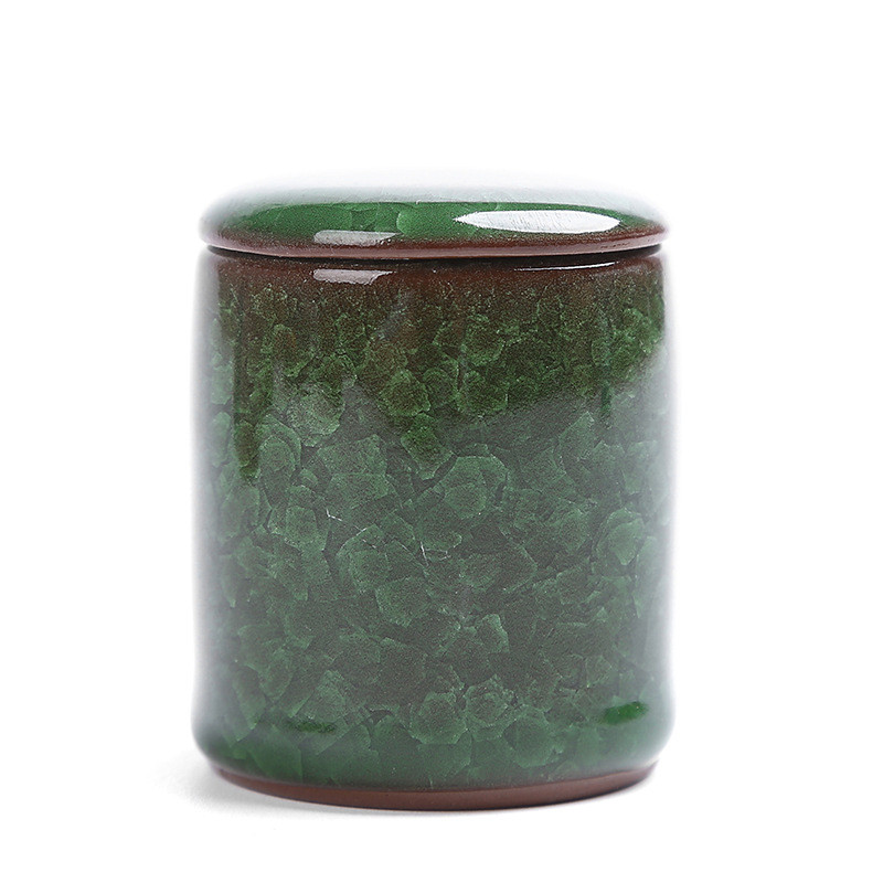 Mini jégrepedt mázas kerámia edény gyógyszeres edény teáskanna illatpor kenőcs edény lezárt tárolóedény dohányzóasztal dekoráció