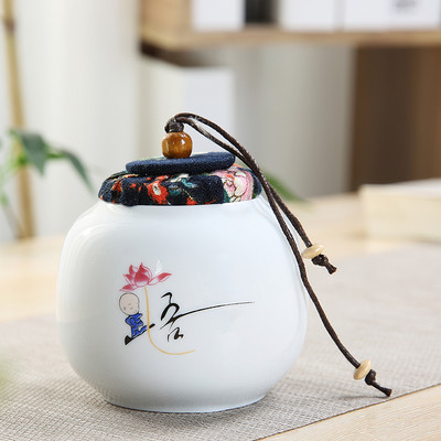 Pārnēsājams Celadon tējas Caddy ceļojumu tējas maisiņu uzglabāšanas kastīte Aizzīmogota keramikas burka Tieguanyin konteineri virtuves garšvielu kafijas kanna