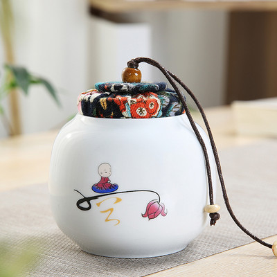 Pārnēsājams Celadon tējas Caddy ceļojumu tējas maisiņu uzglabāšanas kastīte Aizzīmogota keramikas burka Tieguanyin konteineri virtuves garšvielu kafijas kanna