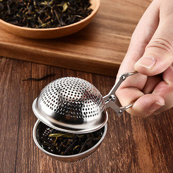 Цедка за чай Мрежа за настойка за чай от неръждаема стомана Филтър за настойка с топка за чай Многократна торбичка за цедка за листа Аксесоари за варене на билков чай