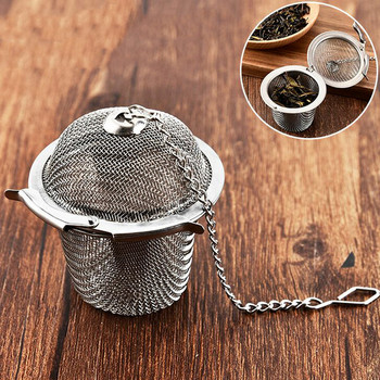 Цедка за чай Мрежа за настойка за чай от неръждаема стомана Филтър за настойка с топка за чай Многократна торбичка за цедка за листа Аксесоари за варене на билков чай