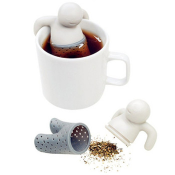 Ενδιαφέρον σουρωτήρι τσαγιού σιλικόνης Cute Cartoon Lazy Portable CreativeVillain Filter Brewing Making Teapot Kitchen Accessories