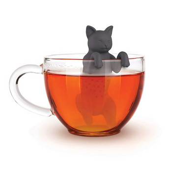 Многократно използваем силиконов филтър за настойка за чай Cat Creative Tea Bag Кафе Дифузор Филтър Цедка Цедка Филтър за листа, билкови подправки