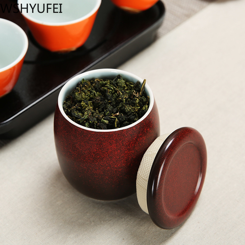 Keramikas tējas burka Tieguanyin tējas skārda trauki Pārnēsājamas ceļojumu tējas kastes Aizzīmogotas caddy kafijas kannas Spice Candy uzglabāšanas tvertne