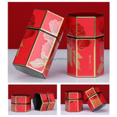 Sešstūra tējas uzglabāšanas trauki Tējas kārbas Uzglabāšanas trauks Konfekšu burciņas kannas tējai Kafija Garšaugi Cukurs Garšvielas