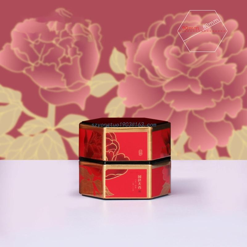 Sešstūra tējas uzglabāšanas trauki Tējas kārbas Uzglabāšanas trauks Konfekšu burciņas kannas tējai Kafija Garšaugi Cukurs Garšvielas