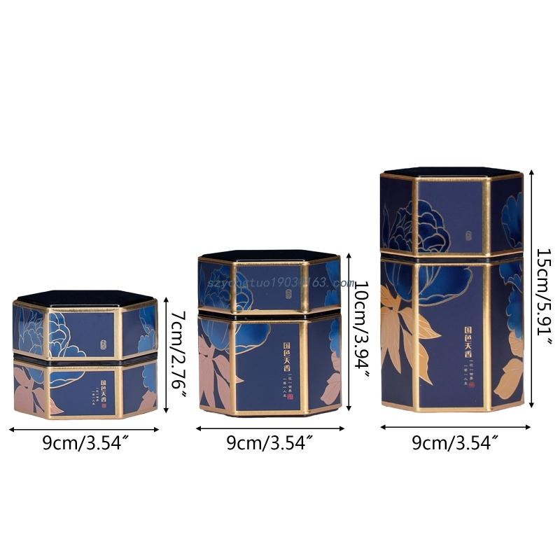 Sešstūra tējas uzglabāšanas trauki Tējas kārbas Uzglabāšanas trauks Konfekšu burciņas kannas tējai Kafija Garšaugi Cukurs Garšvielas