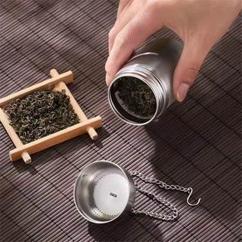 Инфузер за чай от неръждаема стомана Цедка с топка за подправки Филтър с фина мрежа Чайник за чаени листа Дифузер за подправки Кухненски аксесоари