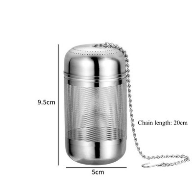 Nerūsējošā tērauda tējas iesmidzinātājs Garšvielu lodīšu sietiņš Smalkas sieta filtra tējkanna tējas lapām Garšvielu difuzors Virtuves piederumi