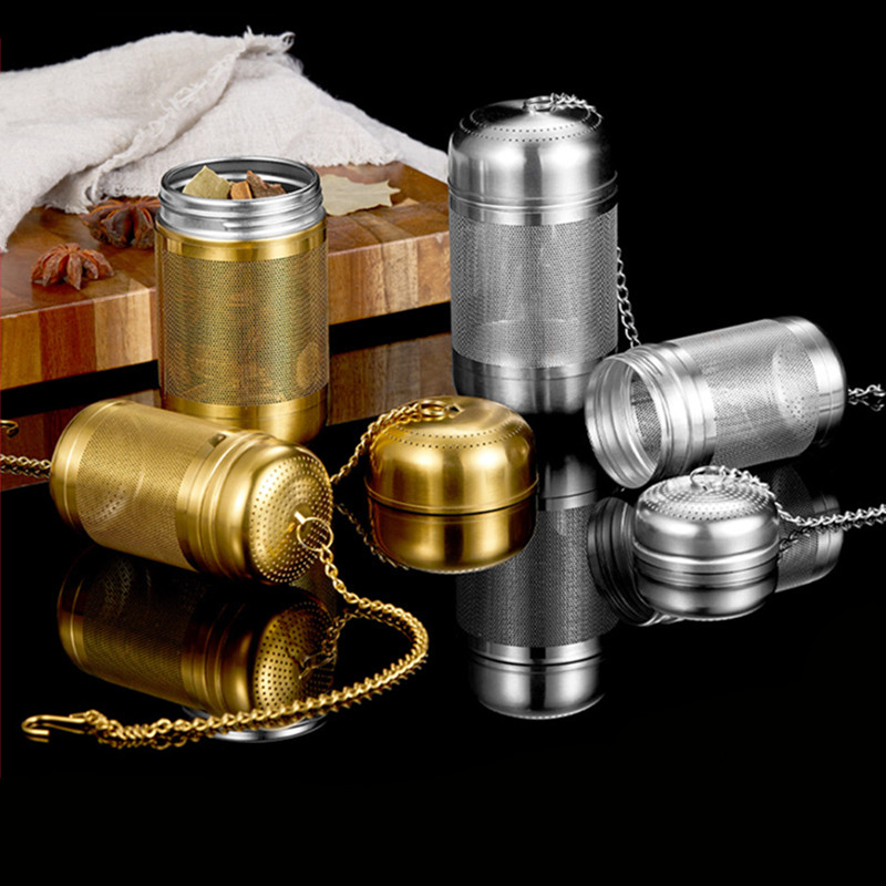 Nerūsējošā tērauda tējas iesmidzinātājs Garšvielu lodīšu sietiņš Smalkas sieta filtra tējkanna tējas lapām Garšvielu difuzors Virtuves piederumi