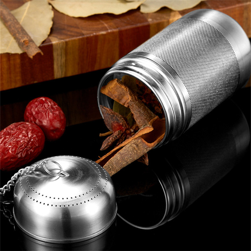 Nerūsējošā tērauda tējas iesmidzinātājs Garšvielu lodīšu sietiņš Smalkas sieta filtra tējkanna tējas lapām Garšvielu difuzors Virtuves piederumi