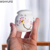 Radošas ar rokām apgleznotas tējas kannas retro keramikas keramikas tējkannas tējas komplekts dāvanu kastīte aizzīmogota uzglabāšanas tvertne konfekšu riekstu pudele