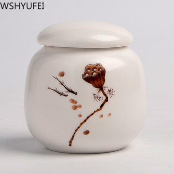 Творчески ръчно рисувани кутии за чай ретро керамични каменинови кана за чай сервиз за чай подаръчна кутия запечатан резервоар за съхранение бутилка бонбони ядки
