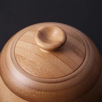 Висококачествена бамбукова кутия за съхранение на чай Ръчно изработена кутия за чай Капак Уплътнение Кухненски буркани за съхранение Аксесоари Кутия за подправки Калъф Органайзер