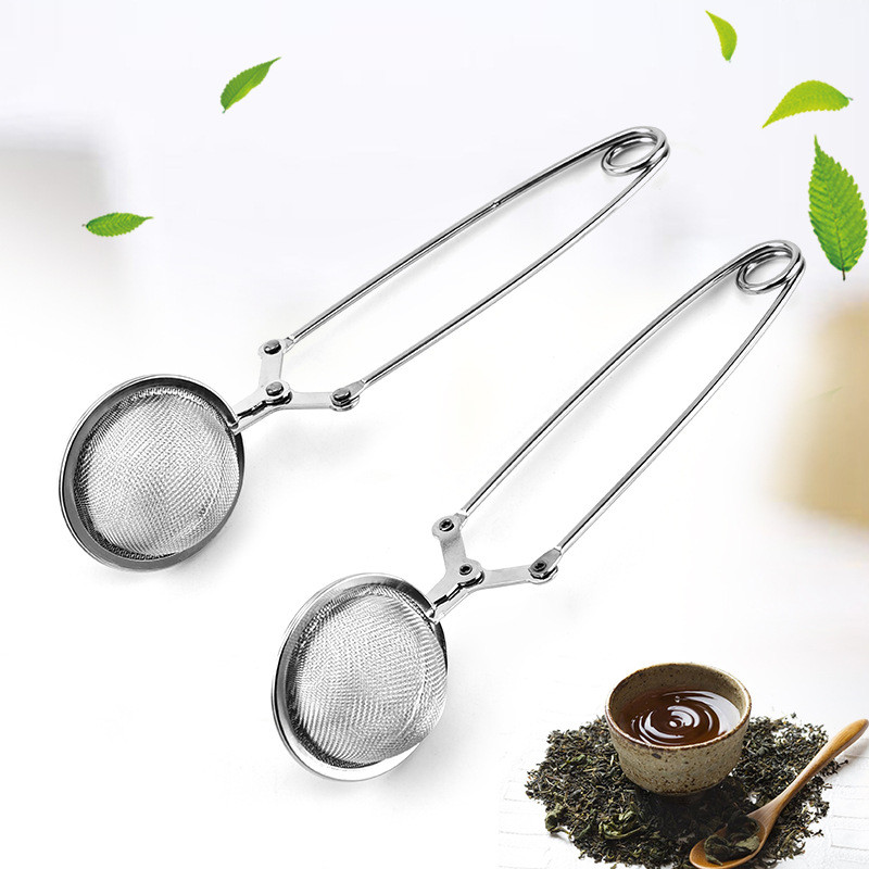 1 buc. infuzor de ceai din oțel inoxidabil Filtru sferă linguriță stoarcere strecurătoare creativă mâner pentru picurare ceai condiment plasă lingură bilă