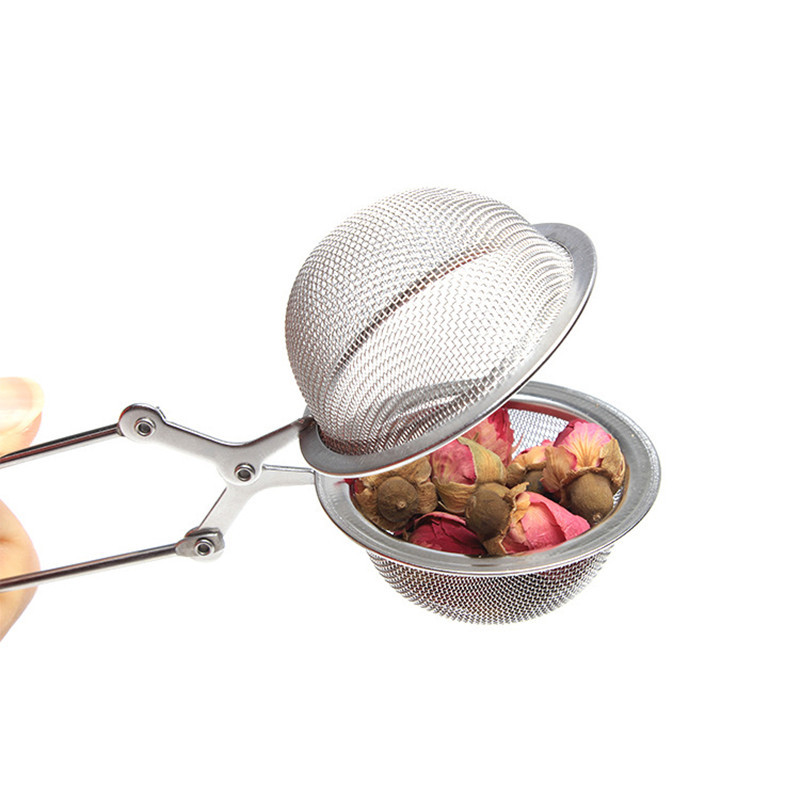 1 buc. infuzor de ceai din oțel inoxidabil Filtru sferă linguriță stoarcere strecurătoare creativă mâner pentru picurare ceai condiment plasă lingură bilă