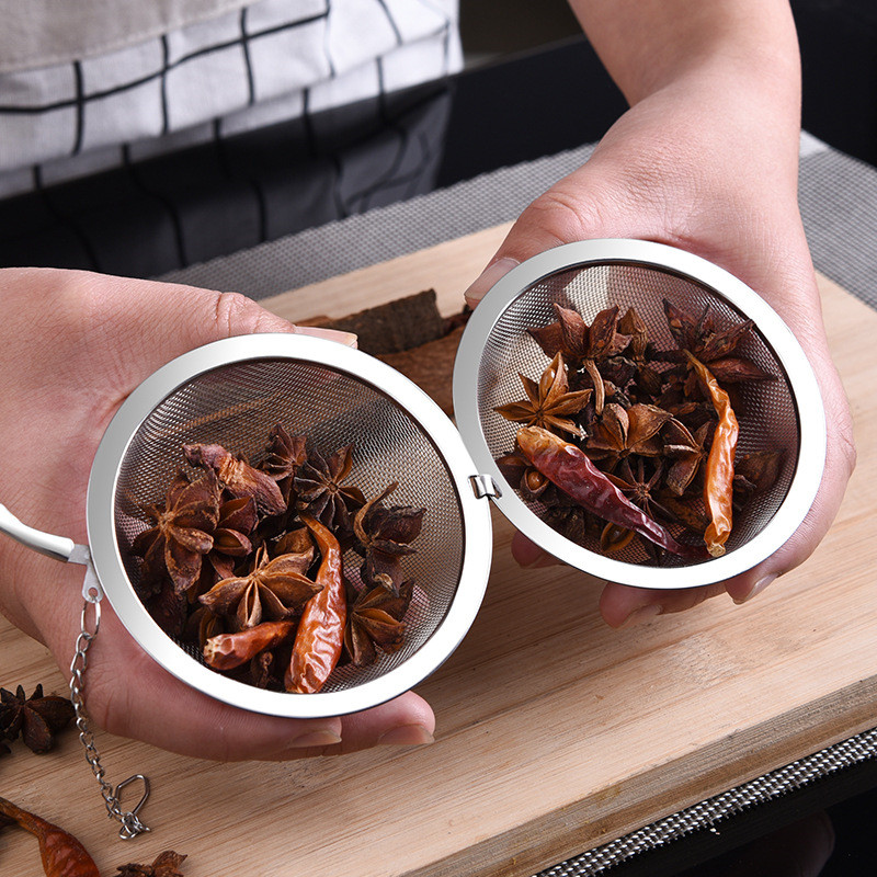 Apvalaus tinklelio arbatos infuzė nerūdijančio plieno prieskonių rutulinis prieskonių sietelis arbatos lapų filtro sietelis puodeliui arbatinuko arbatos indų priedai