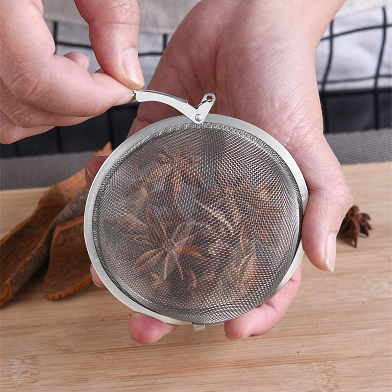 Apvalaus tinklelio arbatos infuzė nerūdijančio plieno prieskonių rutulinis prieskonių sietelis arbatos lapų filtro sietelis puodeliui arbatinuko arbatos indų priedai