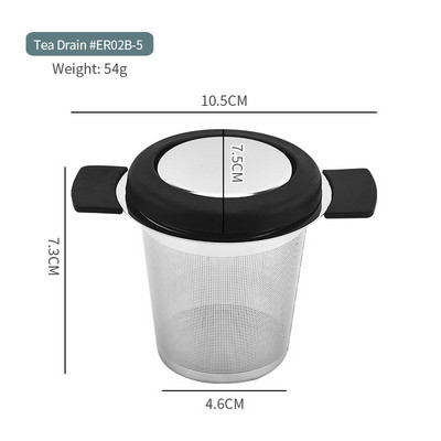 Dvigubas arbatos infuzinis sietelis su dangteliu iš nerūdijančio plieno smulkaus tinklelio arbatinuko pakabinamas palaidų arbatos lapelių filtras Arbatos indų priedai
