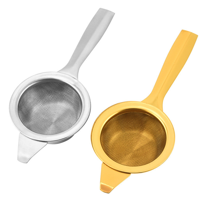 Nerūsējošā tērauda sieta tējas infūzijas sietiņa komplekts ar rokturi Virtuves atkārtoti lietojama smalka metāla tējas lapu kafijas filtra tējkannas piederumi