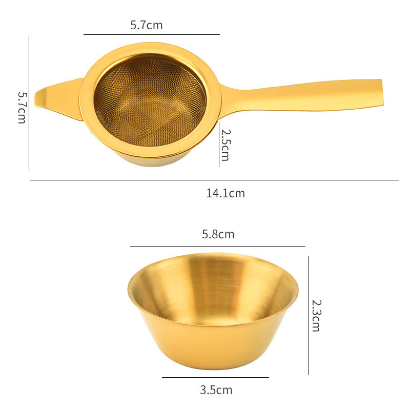 Nerūsējošā tērauda sieta tējas infūzijas sietiņa komplekts ar rokturi Virtuves atkārtoti lietojama smalka metāla tējas lapu kafijas filtra tējkannas piederumi