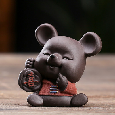 Radoša Zodiaka Pele Purpura Māla tēja Mājdzīvnieku tēja Figūriņas Rotājumi Roku darbs Tējas Galda dekorācijas Piederumi Dāvanas