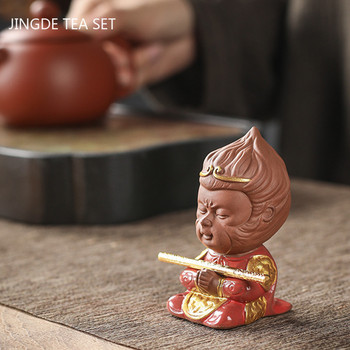 Бутиков сервиз за чай от лилава глина Аксесоари Sun Wukong Модел чай Орнаменти за домашни любимци Начало Десктоп Саксия Декорация Занаяти Подаръци