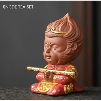 Бутиков сервиз за чай от лилава глина Аксесоари Sun Wukong Модел чай Орнаменти за домашни любимци Начало Десктоп Саксия Декорация Занаяти Подаръци