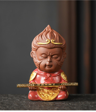 Boutique Purple Māla tējas komplekts Aksesuāri Sun Wukong Model Tēja Mājdzīvnieku rotājumi Mājas galds Puķu podi Apdares Amatniecība Dāvanas