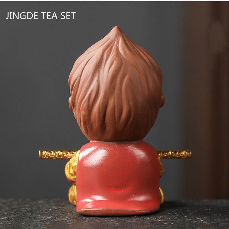 Boutique Purple Māla tējas komplekts Aksesuāri Sun Wukong Model Tēja Mājdzīvnieku rotājumi Mājas galds Puķu podi Apdares Amatniecība Dāvanas