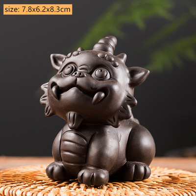 1 gab. Yixing purpursarkanā māla tēja mājdzīvnieku rotājumi ar rokām darināti lauvas skulptūras rotājumi Zisha tējas ceremonijas aksesuāri dzīvnieku modeļu amatniecība