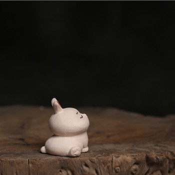 Κουνέλι χαριτωμένο λευκό τσάι ειδώλια από πνεύμα κατοικίδιων ζώων Σκεύη τσαγιού Τελετής Κινέζικα Αξεσουάρ Διακόσμηση Δωματίου Zen Animal