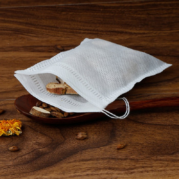 100 шт./лот Чай сумка 5x7 см пуста Ароматичен Чай сумка със струнно уплътнение филтър Бумага за зелен листов чай